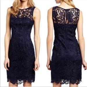 Adrianna Papell Navy Illusion dress. Size 4. Worn once to a wedding.